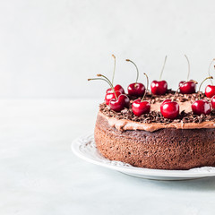 Chocolate Cake with Sweet Cherries