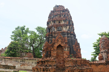 AYUTTHAYA, THAILAND many Tourists from around the world in wat chaiwattanaram, Thailand grand palace. Ayutthaya Thailand. Ayutthaya famous sightseeing place