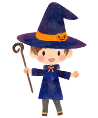ハロウィン　魔法使い　子供
