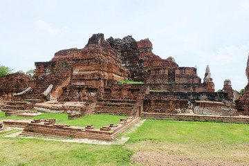 AYUTTHAYA, THAILAND many Tourists from around the world in wat chaiwattanaram, Thailand grand palace. Ayutthaya Thailand. Ayutthaya famous sightseeing place