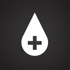 Blood donation related icon on background for graphic and web design. Simple illustration. Internet concept symbol for website button or mobile app.