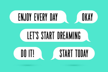 Speech Bubble. Set of colorful cloud talk speech bubble