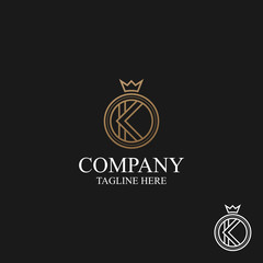 Letter K crown logo vector