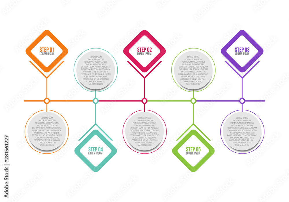 Aufkleber business data visualization. process chart. abstract elements of graph, diagram with steps, options,