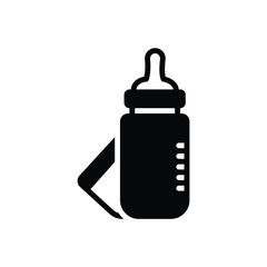 Black solid icon for baby bottle