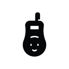 Black solid icon for baby monitor 