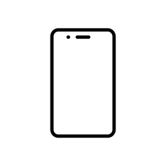 Smartphone Line Icon Vector Illustration. Flat Mobile Phone, Handphone