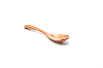Close-Up Of Wooden Spoon White Background