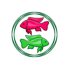 fish logo design in a circle
