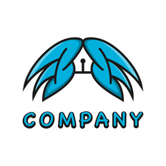 wing logo and pen design template