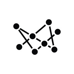 Black solid icon for connection 