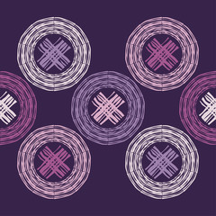 Polka dots seamless pattern. Mosaic of ethnic figures. Patterned texture. Geometric background. Can be used for wallpaper, textile, invitation card, wrapping, web page background.