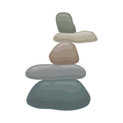 Big stone holds on itself a few small ones. Vector illustration on white background.