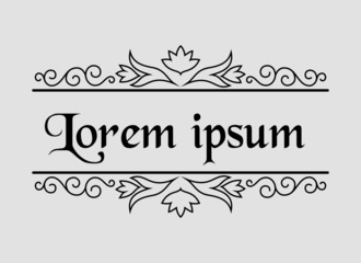 Vector illustration. Vintage retro frame for page, menu, invitation, congratulation design