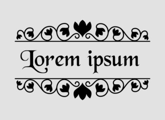 Vector illustration. Vintage retro frame for page, menu, invitation, congratulation design