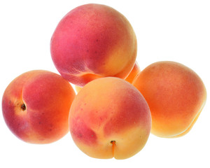 Peaches close up isolated