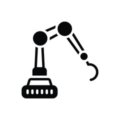 Black solid icon for mechanical arm 