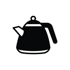 Obraz premium Black solid icon for kettle 