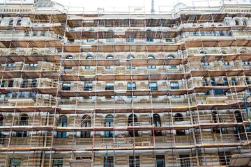 Scaffold on historical building