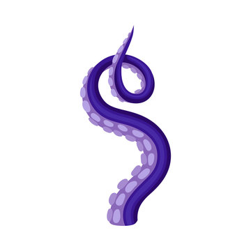 Violet octopus tentacles with a noose on the end. Vector illustration on white background.
