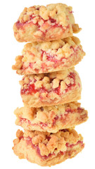 Shortbread cookies with berry jam isolated