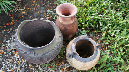 Three-piece antique jar