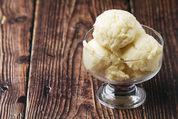 Ice cream scoops in an ice cream bowl	