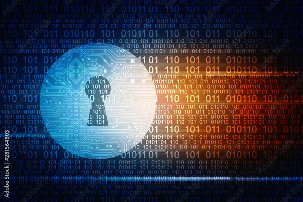 Poster 2d digital abstract technology digital future cyber security key