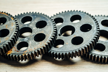 Gears from an old industrial machine