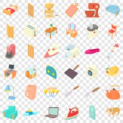 Furniture icons set. Cartoon style of 36 furniture vector icons for web for any design