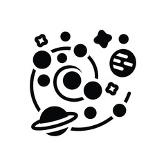 Black solid icon for galaxy 