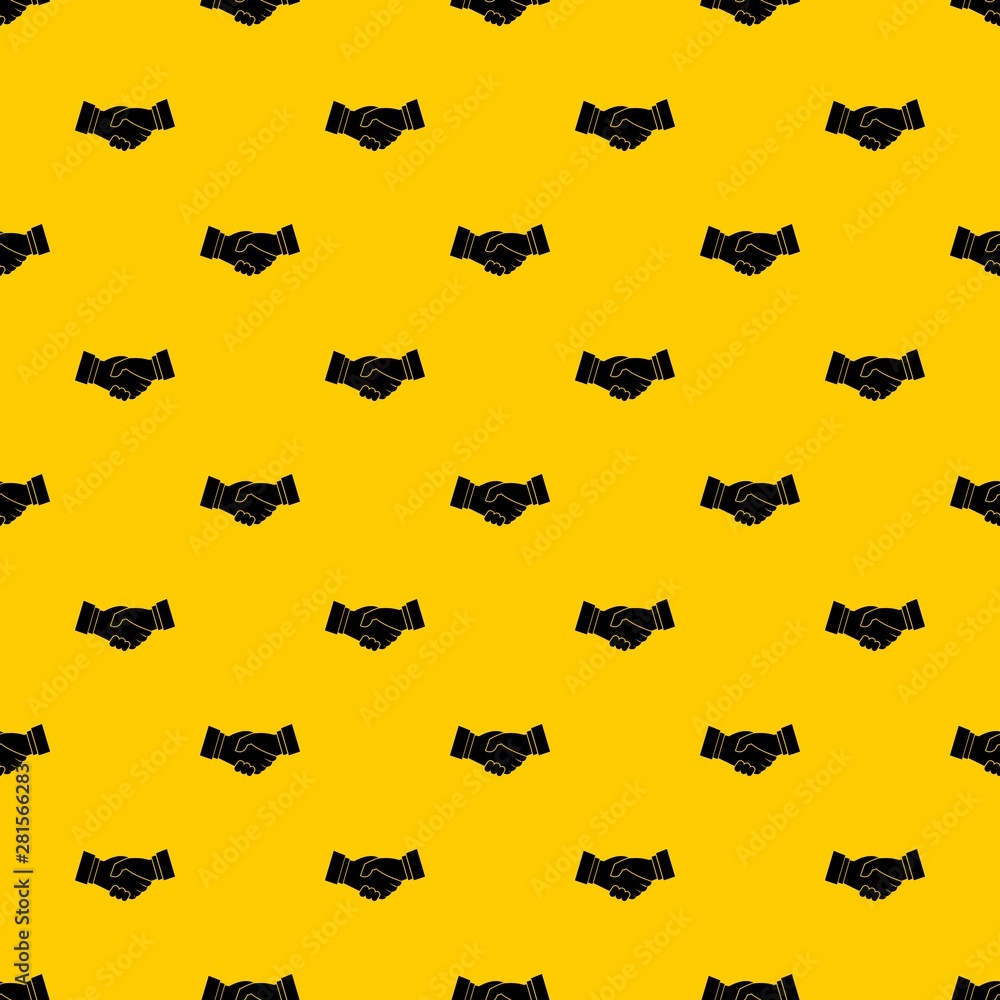 Poster handshake pattern seamless vector repeat geometric yellow for any design