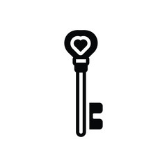 Black solid icon for key 