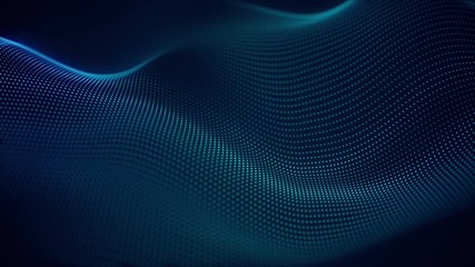 beautiful abstract wave technology background with blue light digital effect corporate concept - Powered by Adobe