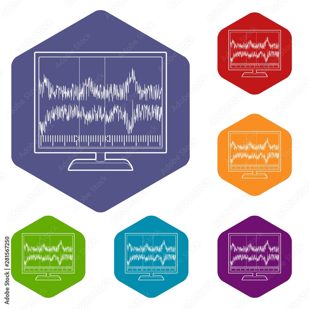 Aufkleber equalizer monitor icon. outline illustration of equalizer monitor vector icon for web design