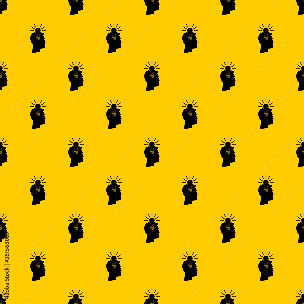 Poster light bulb idea pattern seamless vector repeat geometric yellow for any design