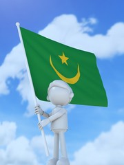 国旗を掲げるモーリタニアのスポーツ選手