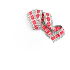Fototapeta premium Graphic concept with colour ribbon isolated on white background