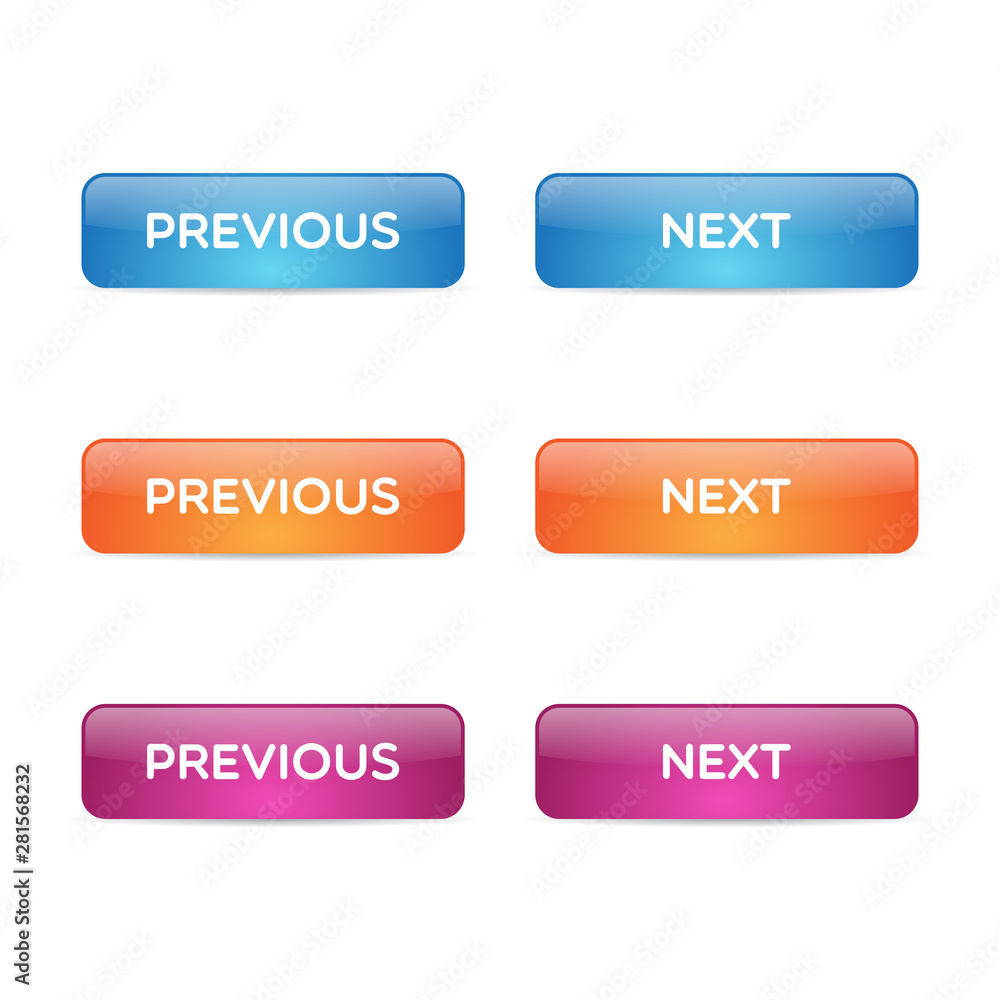 Poster modern glossy previous and next buttons