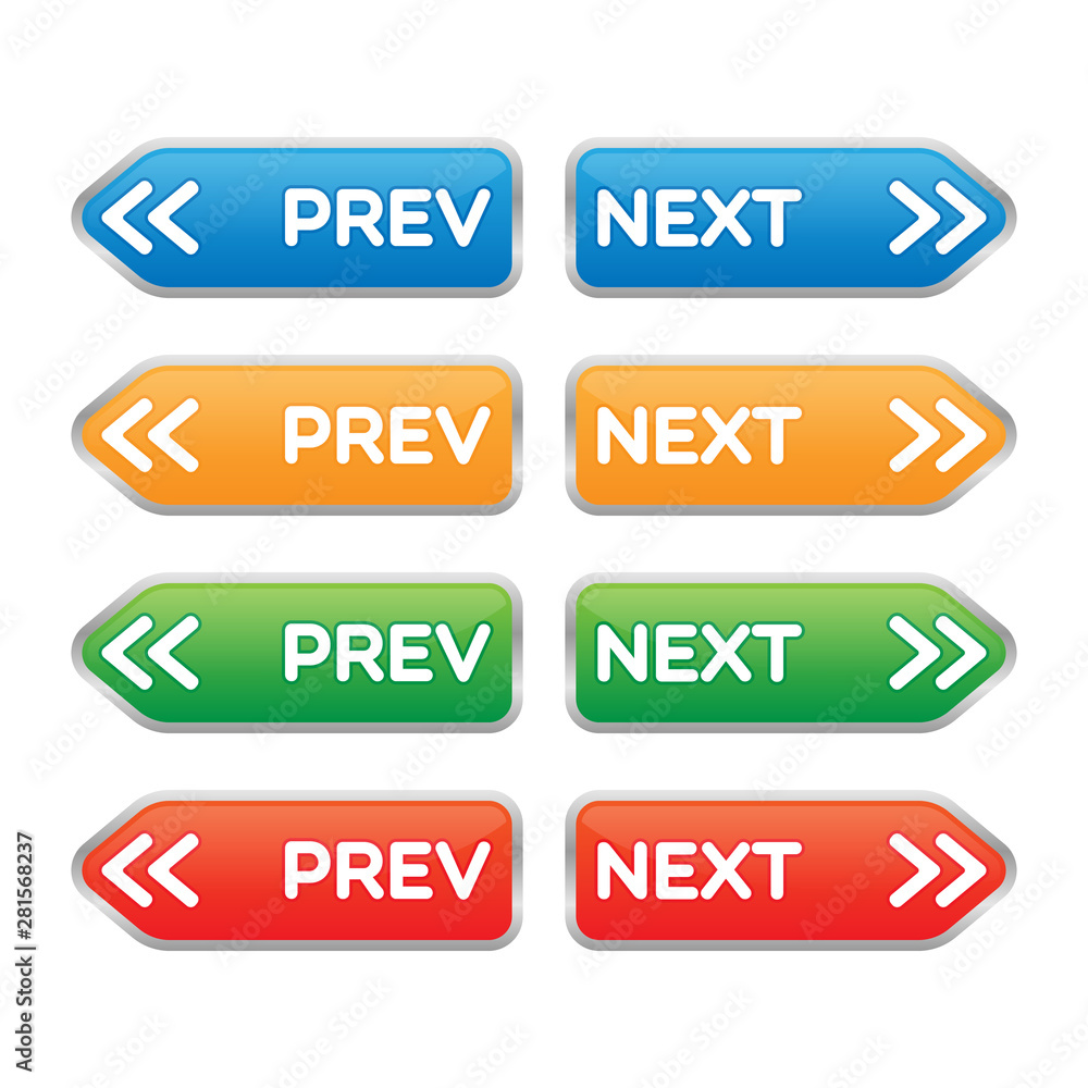Poster modern glossy previous and next buttons