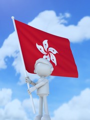 国旗を掲げる香港のスポーツ選手