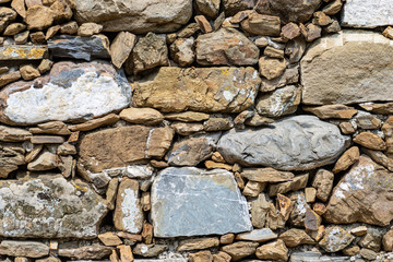 Closeup of a typical dry stone wall in the Vernazza village, Cinque Terre (UNESCO world heritage site), Liguria, Italy, South Europe