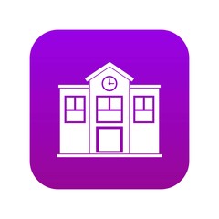 School icon digital purple for any design isolated on white vector illustration