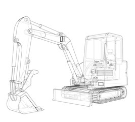 Sketch of Small Treactor with Actor. Vector © cherezoff