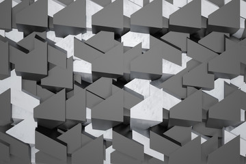 black and gray geometrical background, 3d rendering