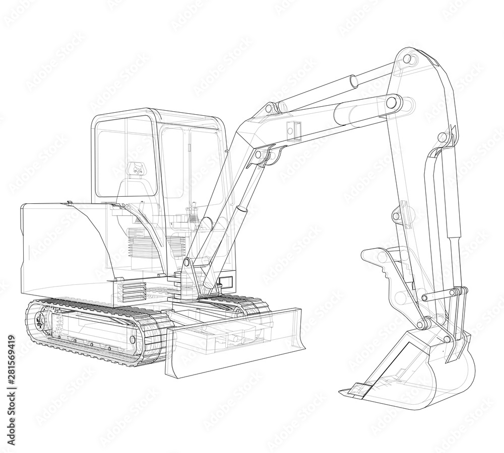 Poster sketch of small treactor with actor. vector