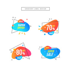 Modern abstract gradient shapes for shopping, sale promotion, discount title frame.