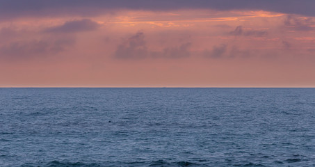 Obraz premium A landscape view of the beautiful sea at sunset, Jeju Korea