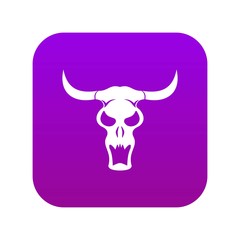 Buffalo skull icon digital purple for any design isolated on white vector illustration