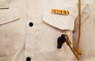 Closeup of Indian Traffic police officer uniform